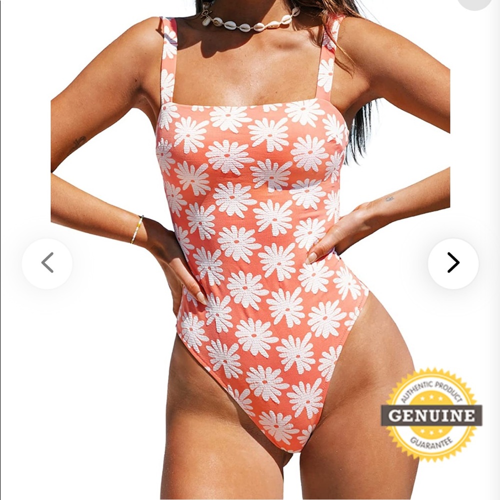 Cupshe square neck one piece swimsuit | size medium | new / never worn